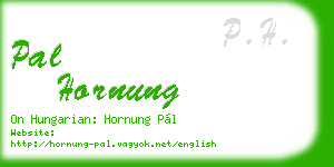 pal hornung business card